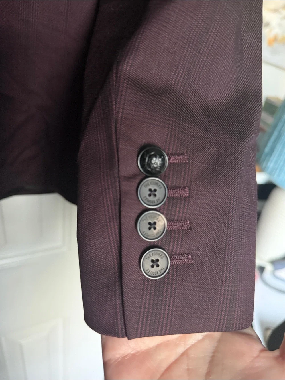 The Kooples Men's Structured Fitted Plum Blazer - French Sz 52=US L
